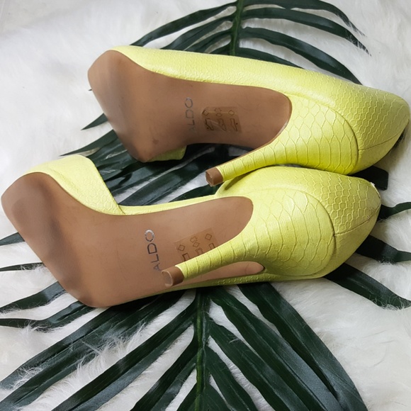 Aldo Aceilia Yellow D'Orsay Pump Heels 9 - Picture 3 of 8